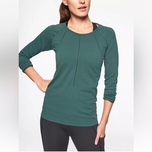 Athleta Foothill Seamless Long Sleeve in Dark Jade Size S